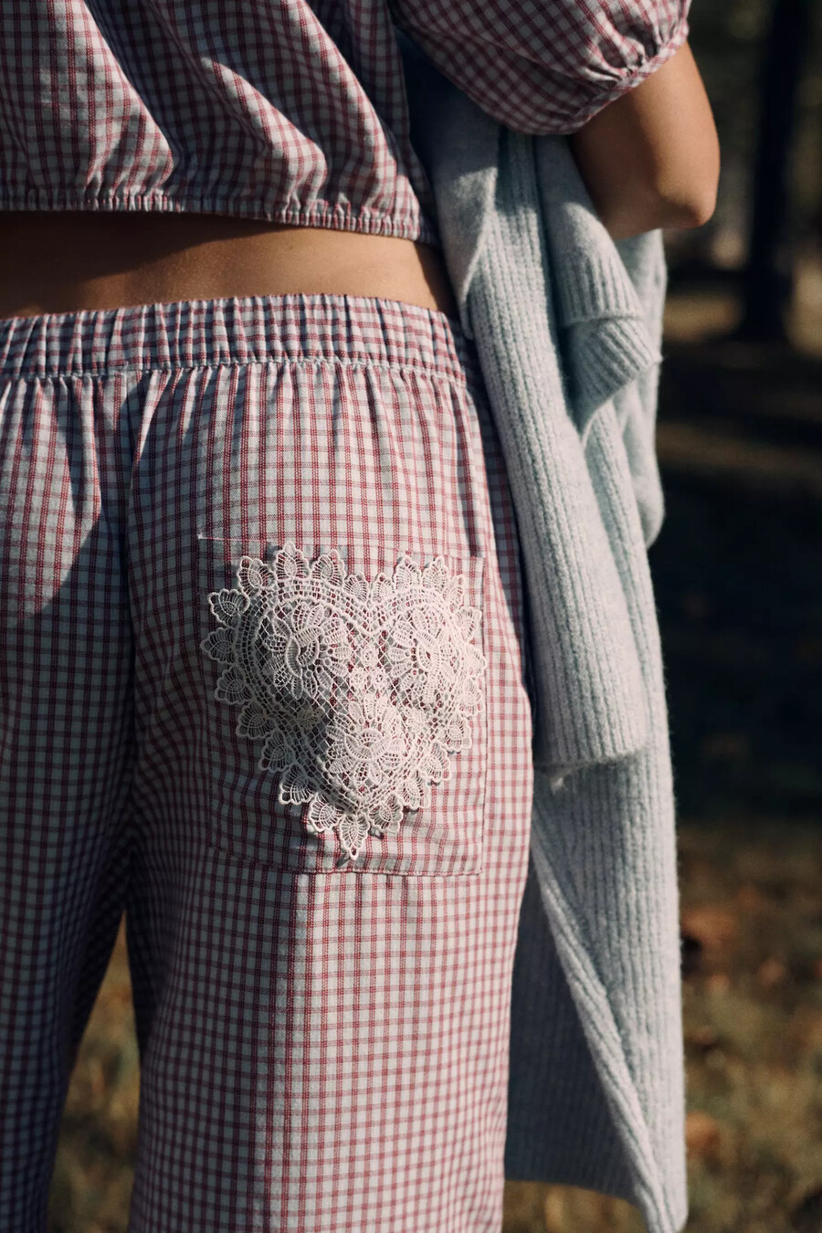 lyrebird flanellhose mit weitem bein