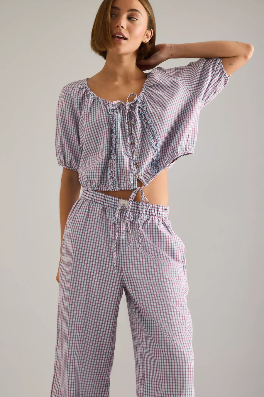 lyrebird flanellhose mit weitem bein